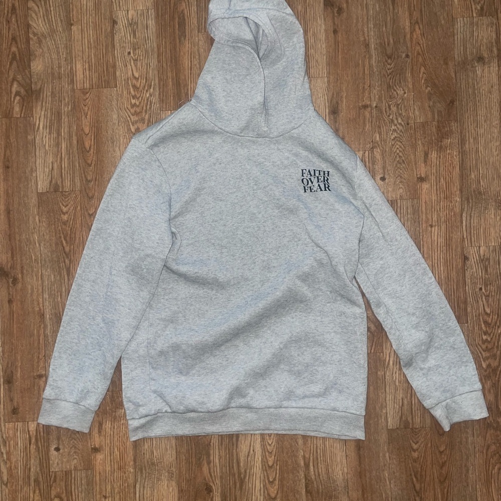Faith Over Fear Gray Hoodie for Men